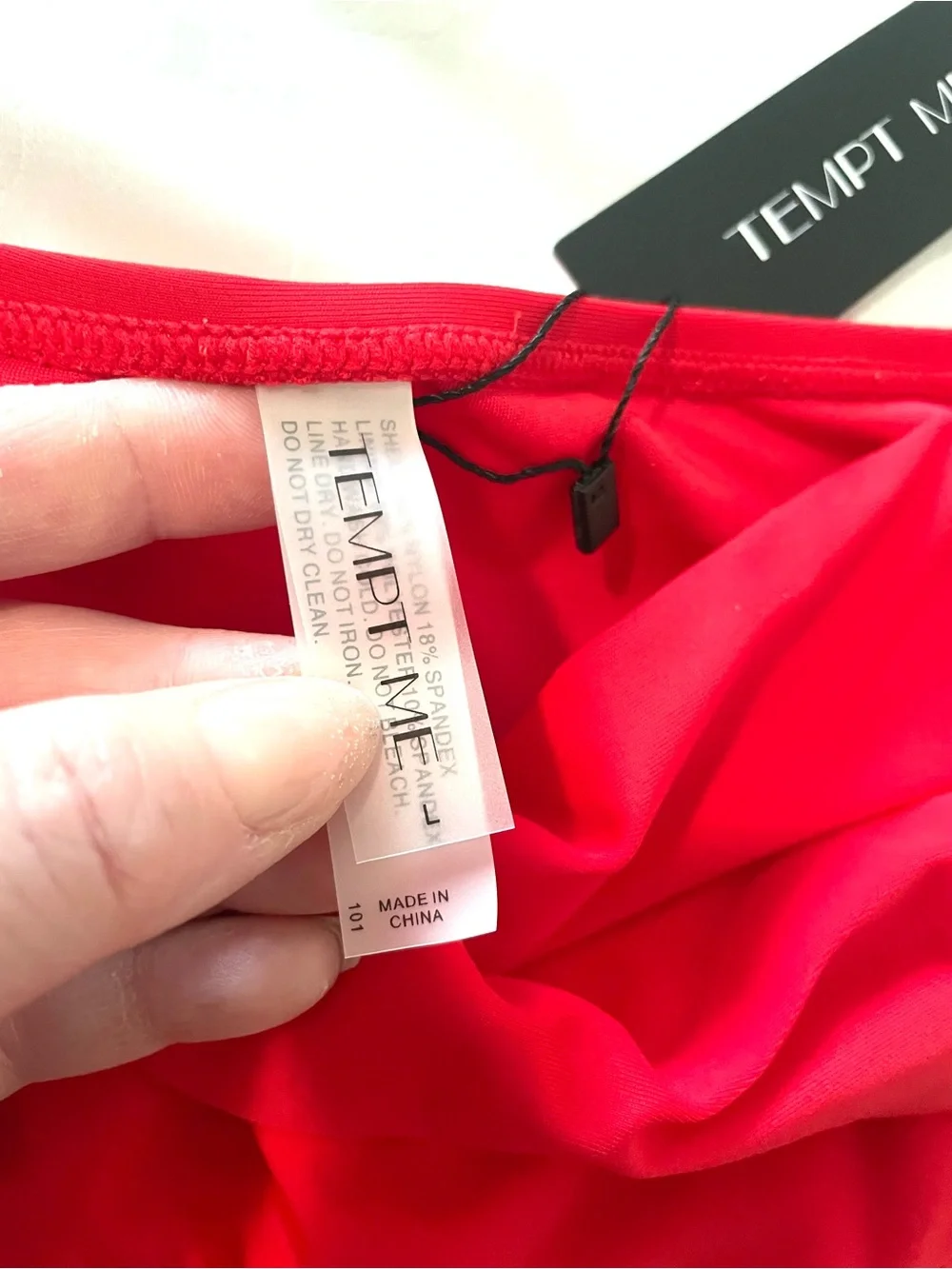Tempt Me Twist Front Red Bikini Bottoms
